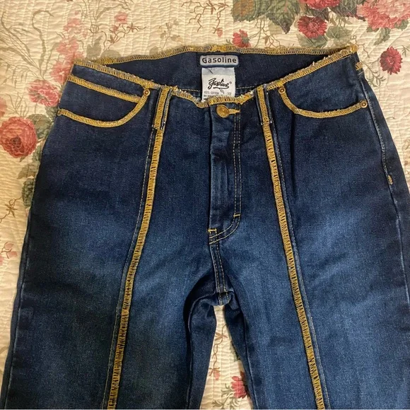vintage gasoline y2k 70s retro 90s flare jeans - Picture 2 of 6